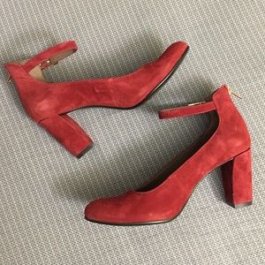 Red Suede Pumps